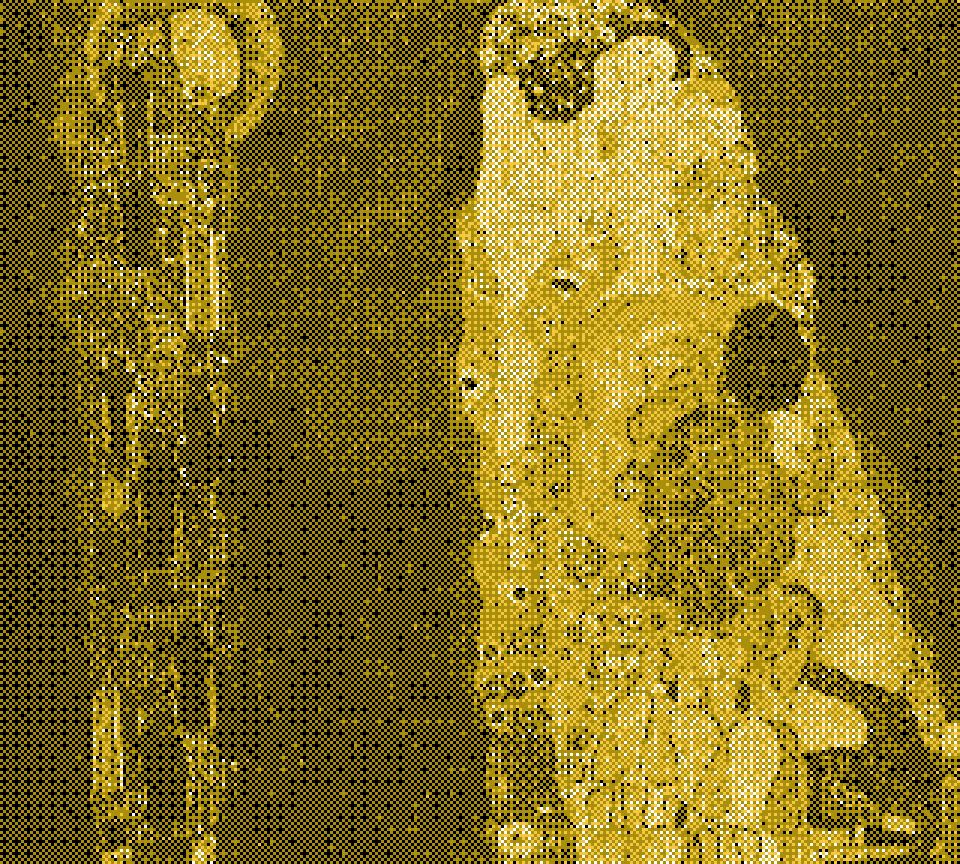 Dithered image of Life and Death (Gustav Klimt)